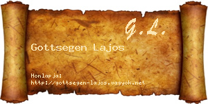Gottsegen Lajos névjegykártya